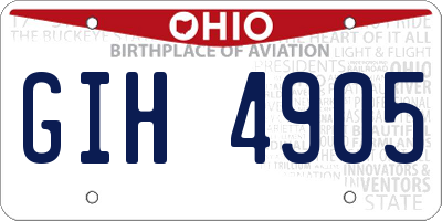 OH license plate GIH4905