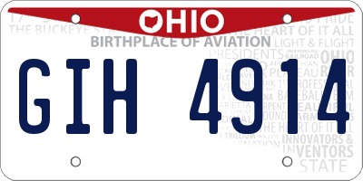 OH license plate GIH4914