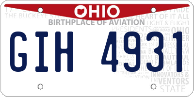 OH license plate GIH4931