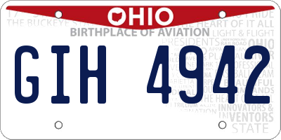 OH license plate GIH4942