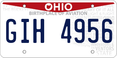 OH license plate GIH4956