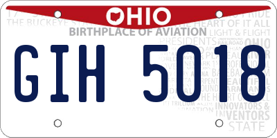 OH license plate GIH5018