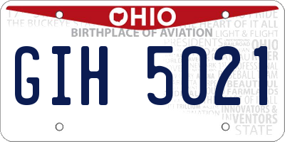 OH license plate GIH5021
