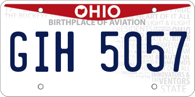 OH license plate GIH5057