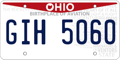 OH license plate GIH5060