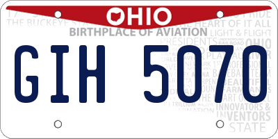 OH license plate GIH5070
