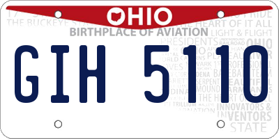 OH license plate GIH5110
