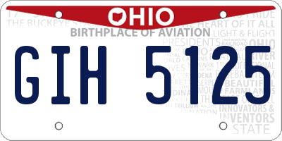 OH license plate GIH5125
