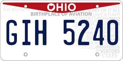 OH license plate GIH5240
