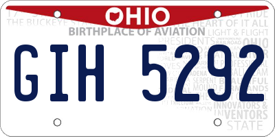 OH license plate GIH5292