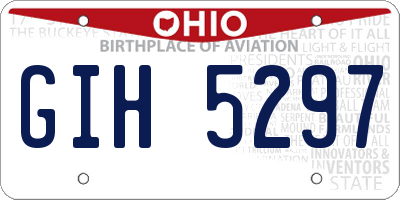 OH license plate GIH5297