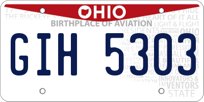 OH license plate GIH5303