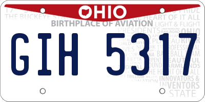 OH license plate GIH5317