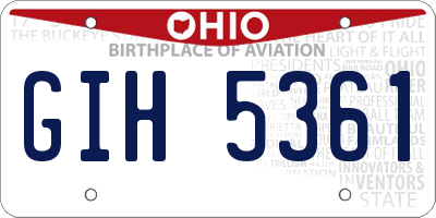OH license plate GIH5361