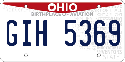 OH license plate GIH5369