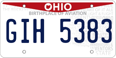 OH license plate GIH5383