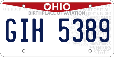 OH license plate GIH5389