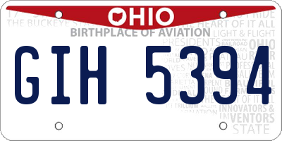 OH license plate GIH5394