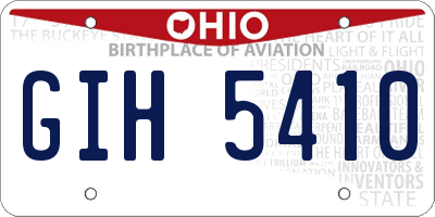 OH license plate GIH5410
