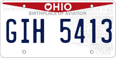 OH license plate GIH5413