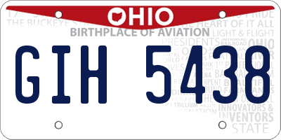 OH license plate GIH5438