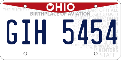 OH license plate GIH5454