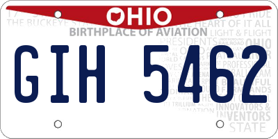 OH license plate GIH5462