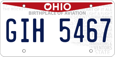 OH license plate GIH5467
