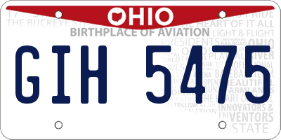 OH license plate GIH5475