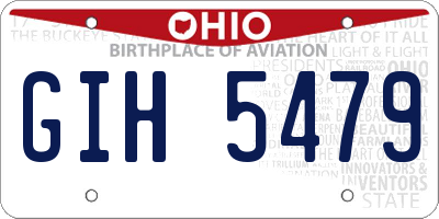 OH license plate GIH5479