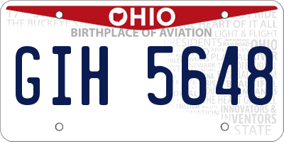 OH license plate GIH5648