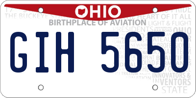 OH license plate GIH5650