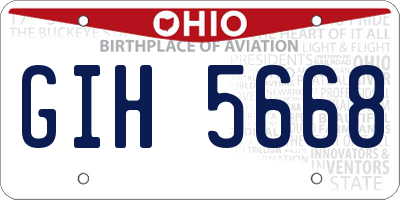 OH license plate GIH5668