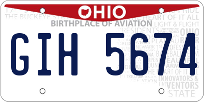 OH license plate GIH5674