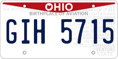 OH license plate GIH5715