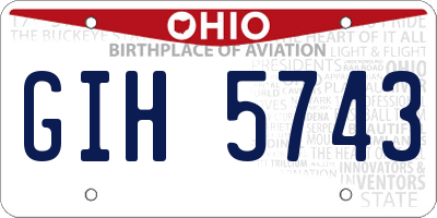 OH license plate GIH5743