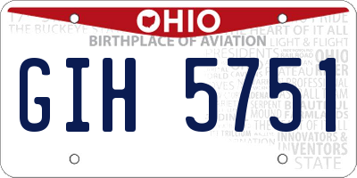 OH license plate GIH5751