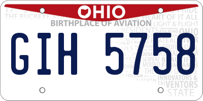 OH license plate GIH5758