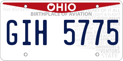 OH license plate GIH5775
