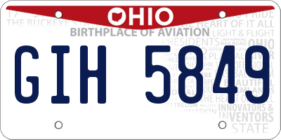 OH license plate GIH5849