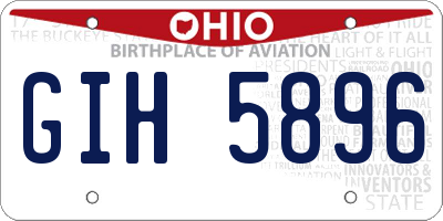 OH license plate GIH5896