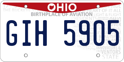 OH license plate GIH5905