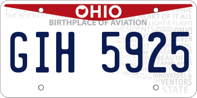 OH license plate GIH5925
