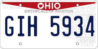 OH license plate GIH5934