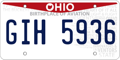 OH license plate GIH5936