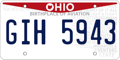 OH license plate GIH5943