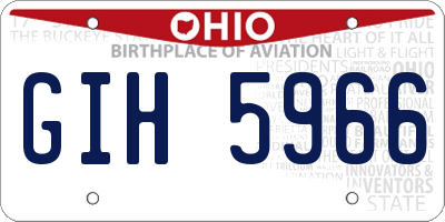 OH license plate GIH5966