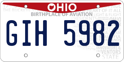 OH license plate GIH5982