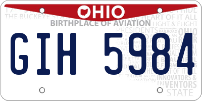 OH license plate GIH5984