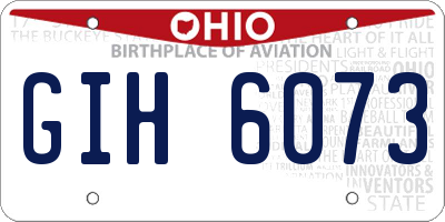 OH license plate GIH6073